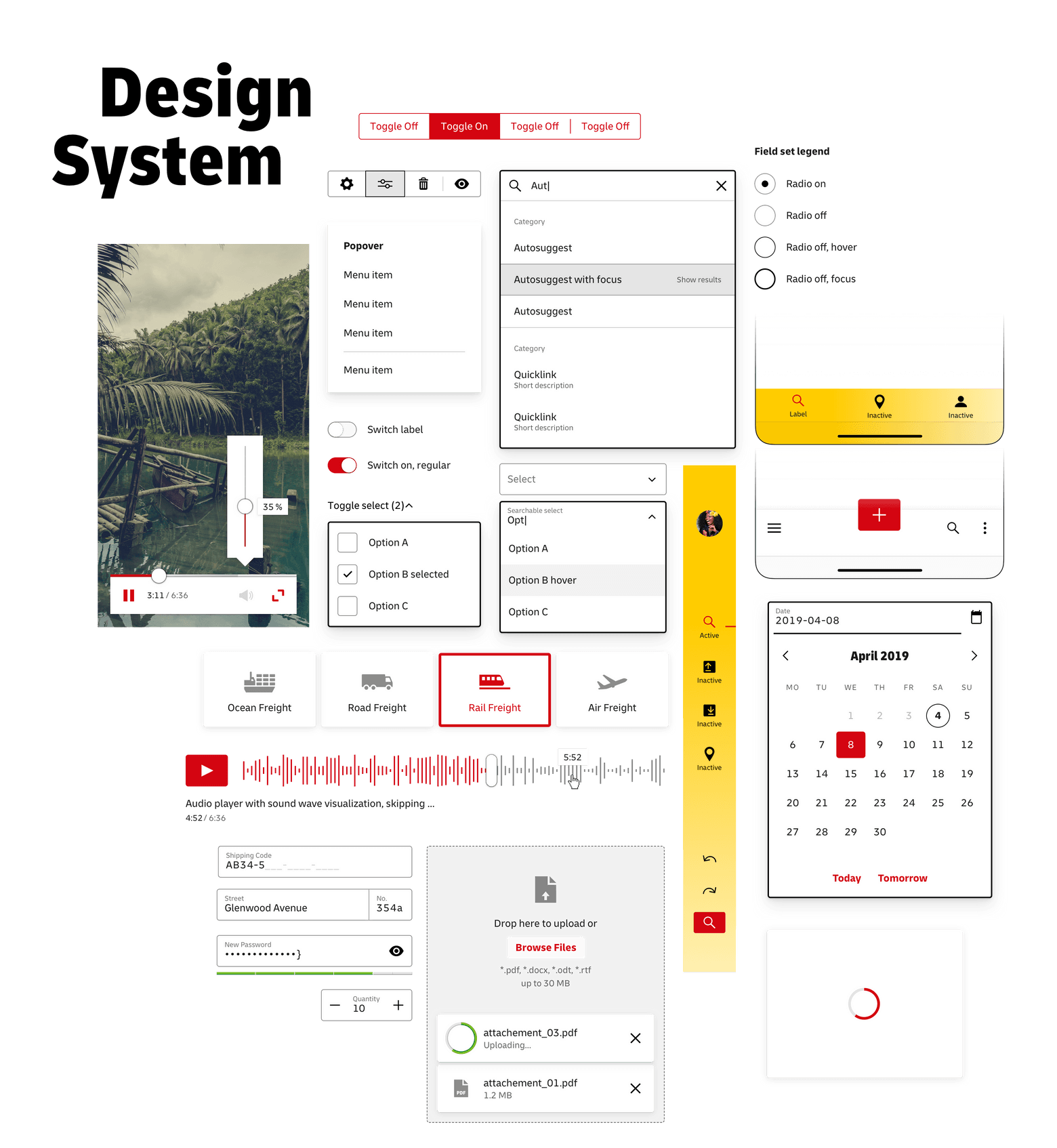 Design System — a collage of many different interface components